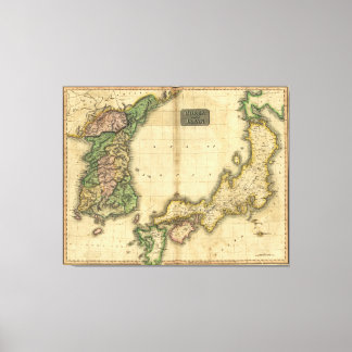 Corea (Korea) en Japan Map (1815) Canvas Afdruk