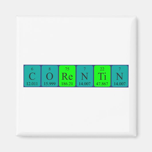 Corentin periodieke tabelnaam magneet (Voorkant)