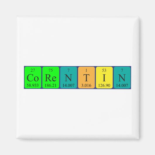 Corentin periodieke tabelnaam magneet (Voorkant)