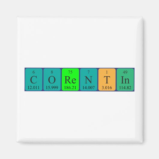 Corentin periodieke tabelnaam magneet (Voorkant)