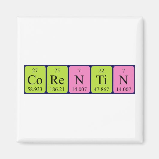 Corentin periodieke tabelnaam magneet (Voorkant)