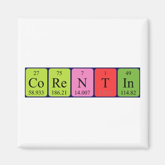 Corentin periodieke tabelnaam magneet (Voorkant)