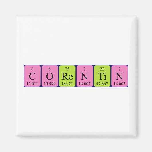 Corentin periodieke tabelnaam magneet (Voorkant)
