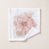 Coreopsis Floral Waterverf Blush Pink ID712 Bad Handdoek (Wasdoekje)