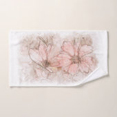Coreopsis Floral Waterverf Blush Pink ID712 Bad Handdoek (Handdoek)