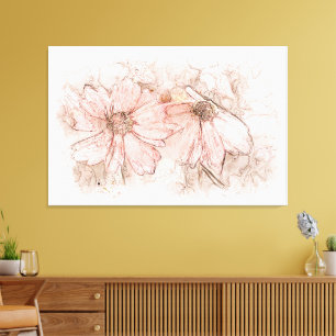 Coreopsis Floral Waterverf ID712 Canvas Afdruk