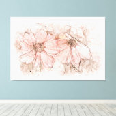 Coreopsis Floral Waterverf ID712 Canvas Afdruk (Insitu (Houten vloer))