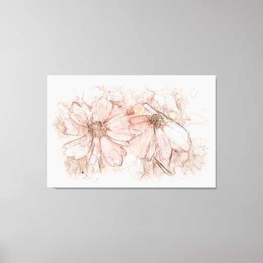 Coreopsis Floral Waterverf ID712 Canvas Afdruk (Voorkant)