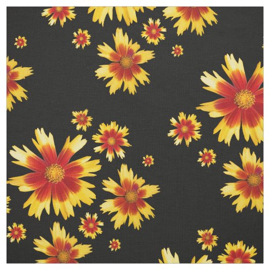 Coreopsis Gold en Bronze Tickseed Flower Medley Stof (Swatch)