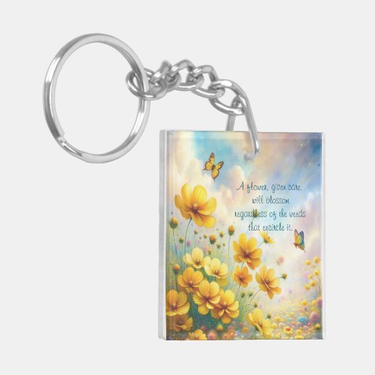 Coreopsis & Quote Sleutelhanger (Voorkant Links)