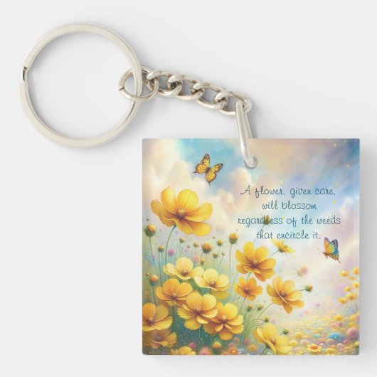 Coreopsis & Quote Sleutelhanger (Voorkant)