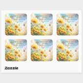 Coreopsis & Quote Vierkante Sticker (Vel)