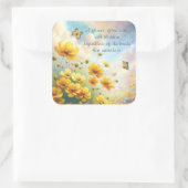 Coreopsis & Quote Vierkante Sticker (Tas)