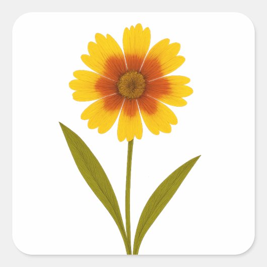 Coreopsis — vrolijkheid vierkante sticker (Voorkant)