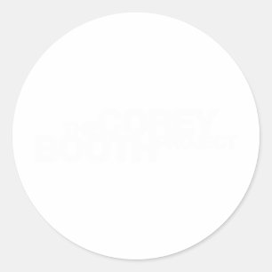 Corey Booth Project Merch met witte of zwarte Logo Ronde Sticker