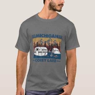  COREY LAKE MICHIGAN Funny Vist Camping T-shirt