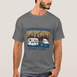 COREY LAKE MICHIGAN Funny Vist Camping T-shirt