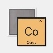 Corey naam scheikunde element periodiek systeem magneet (Voorkant / Achterkant)