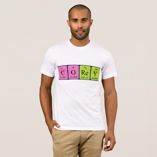Corey periodiek table name shirt (Voorkant volledig)
