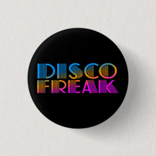 COREY TIGER 1980s RETRO DISCO FREAK MULTICOLOR Ronde Button 3,2 Cm