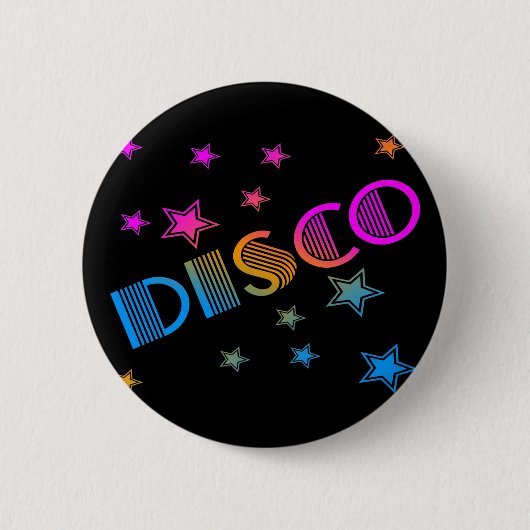 COREY TIGER 1980s RETRO DISCO STARS Ronde Button 5,7 Cm (Voorkant)