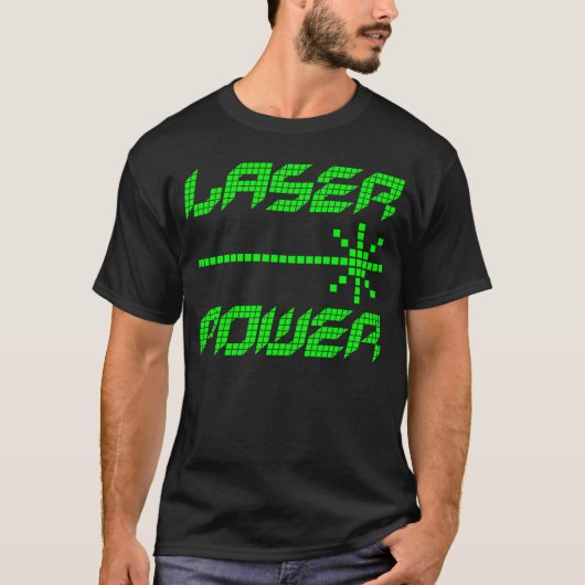 COREY TIGER 1980s RETRO LASER POWER T-shirt (Voorkant)
