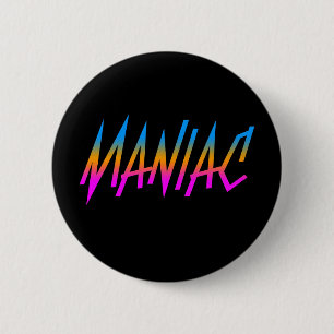 COREY TIGER 1980s RETRO MANIAC Ronde Button 5,7 Cm
