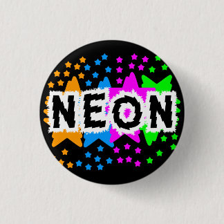 COREY TIGER 1980s RETRO NEON STARS Ronde Button 3,2 Cm