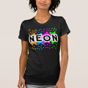 COREY TIGER 1980s RETRO NEON STARS T-shirt