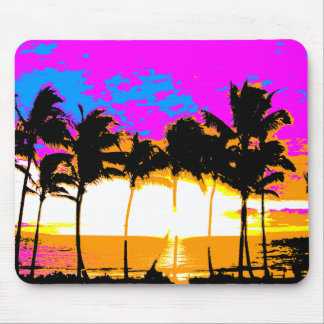 COREY TIGER 1980s RETRO  PALM TREES SUNSET Muismat