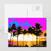 Corey Tiger 1980S Retro  palmbomen Zonsondergang Briefkaart (Voorkant / Achterkant)