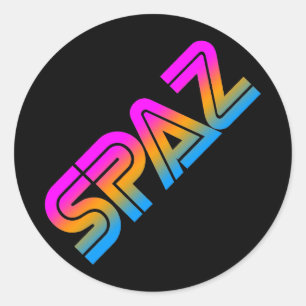 COREY TIGER 1980's RETRO SPAZ MULTICOLOR Ronde Sticker