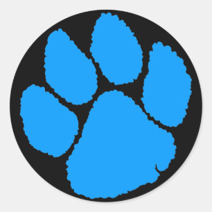 COREY TIGER 1980's RETRO TIGER CLAW BLUE Ronde Sticker