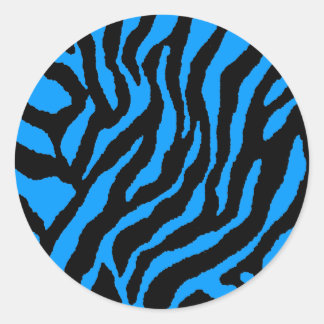 COREY TIGER 1980'S RETRO TIGER STREPEN BLAUW RONDE STICKER