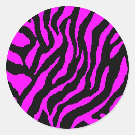 COREY TIGER 1980'S RETRO TIGER STREPEN ROZE RONDE STICKER (Voorkant)