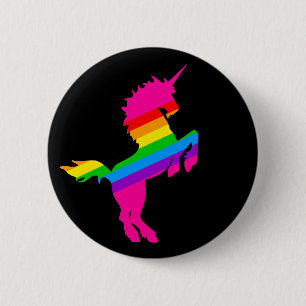 COREY TIGER 1980s RETRO  UNICORN RAINBOW Ronde Button 5,7 Cm