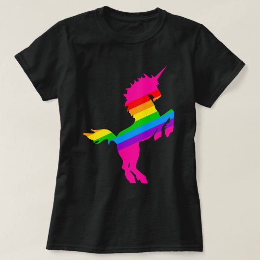 COREY TIGER 1980s RETRO  UNICORN RAINBOW T-shirt (Design voorkant)