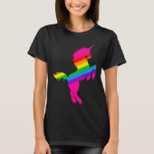 COREY TIGER 1980s RETRO  UNICORN RAINBOW T-shirt (Voorkant)