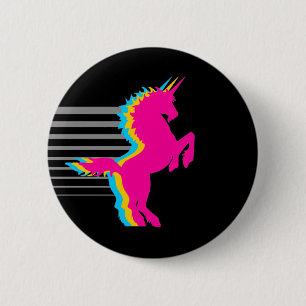 COREY TIGER 1980s RETRO  UNICORN Ronde Button 5,7 Cm