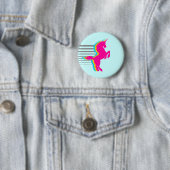 COREY TIGER 1980s RETRO UNICORN Ronde Button 5,7 Cm (In situ)