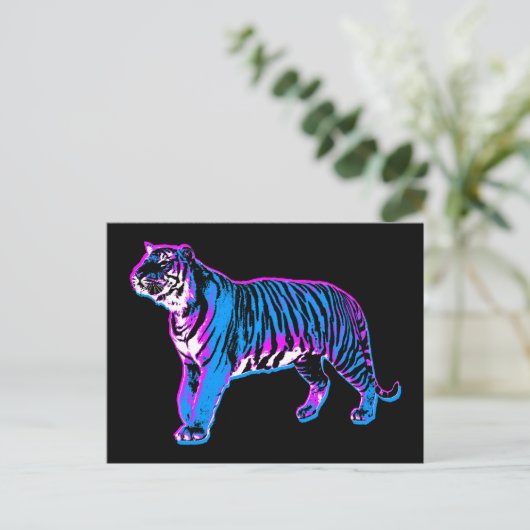 COREY TIGER 1980s RETRO  WILD TIGER Briefkaart (Staand voorkant)