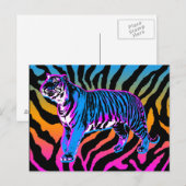 COREY TIGER 1980s RETRO  WILD TIGER Briefkaart (Voorkant / Achterkant)