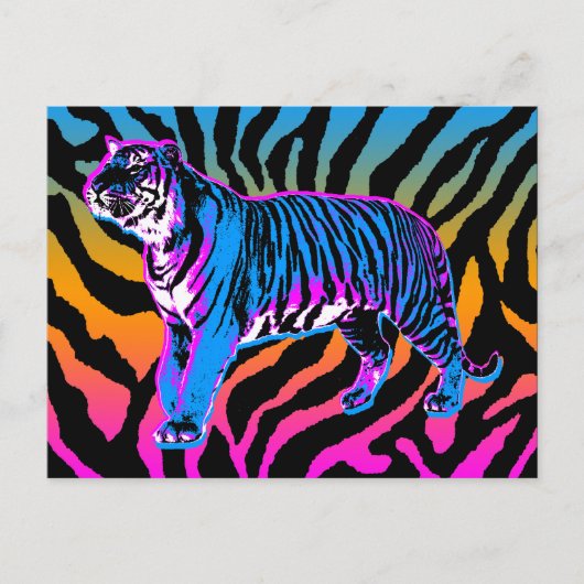 COREY TIGER 1980s RETRO  WILD TIGER Briefkaart (Voorkant)