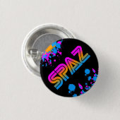 COREY TIGER 1980s SPAZ SPLATTER PIN BUTTON (Voorkant /achterkant)