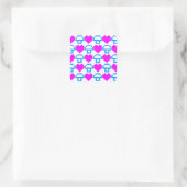 Corey Tiger 80s 8-bit Paddenstoelen Harten Vierkante Sticker (Tas)