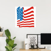 Corey Tiger 80's  Amerikaanse vlag Poster (Thuiskantoor)