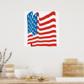 Corey Tiger 80's  Amerikaanse vlag Poster (Keuken)