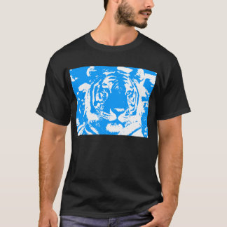 COREY TIGER 80's BLAUWE TIJGERGEZICHT T-shirt