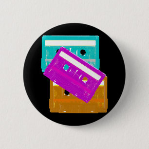 Corey Tiger 80s Cassettebandjes Pin Ronde Button 5,7 Cm