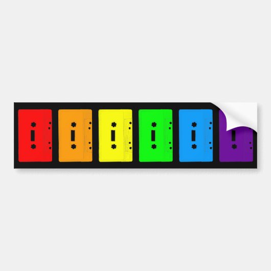 Corey Tiger 80s Cassettebandjes Rainbow Bumpersticker (Voorkant)